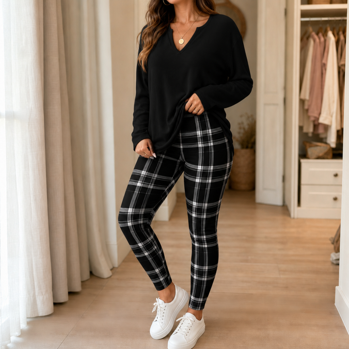 Veluna – Relaxed Knit Top And Pants Set
