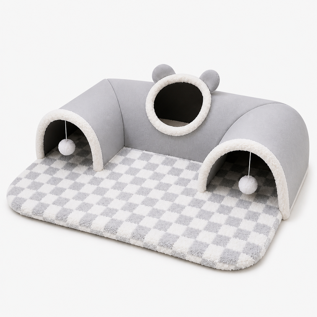 3-In-1 Cozy Cat Tunnel Bed