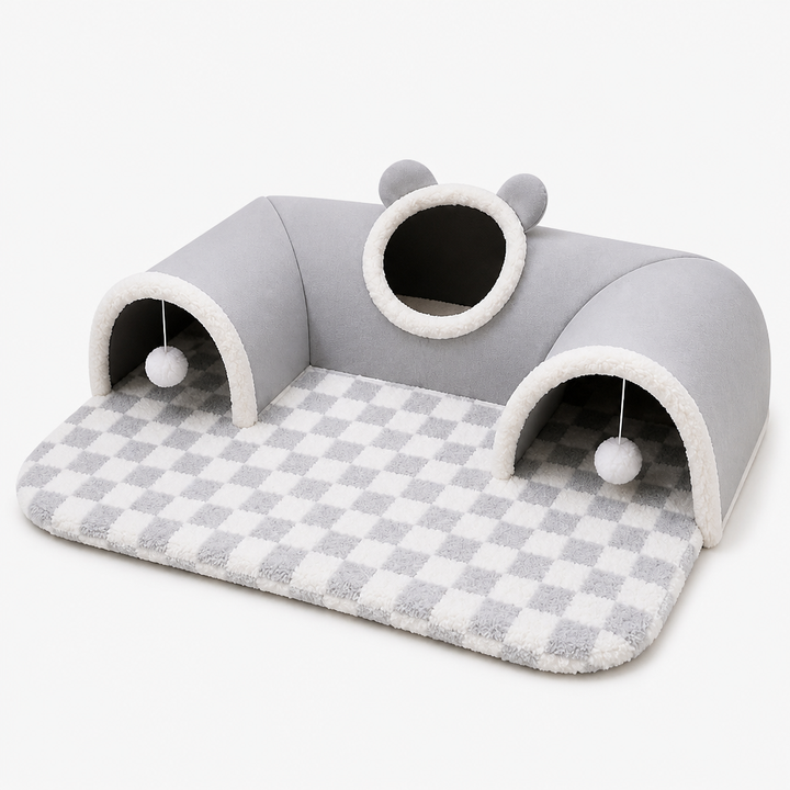 3-In-1 Cozy Cat Tunnel Bed