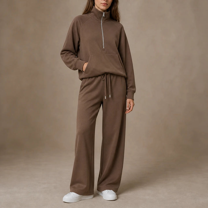 Ease & Elsewhere – Ribbed Oversized Top And Wide-Leg Pants Set