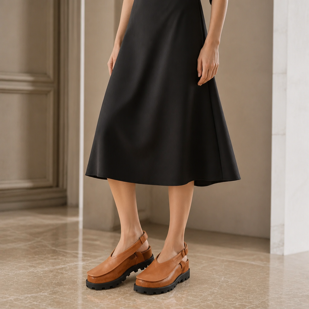 Wearbella – Lug Sole Slingback Loafer Flats