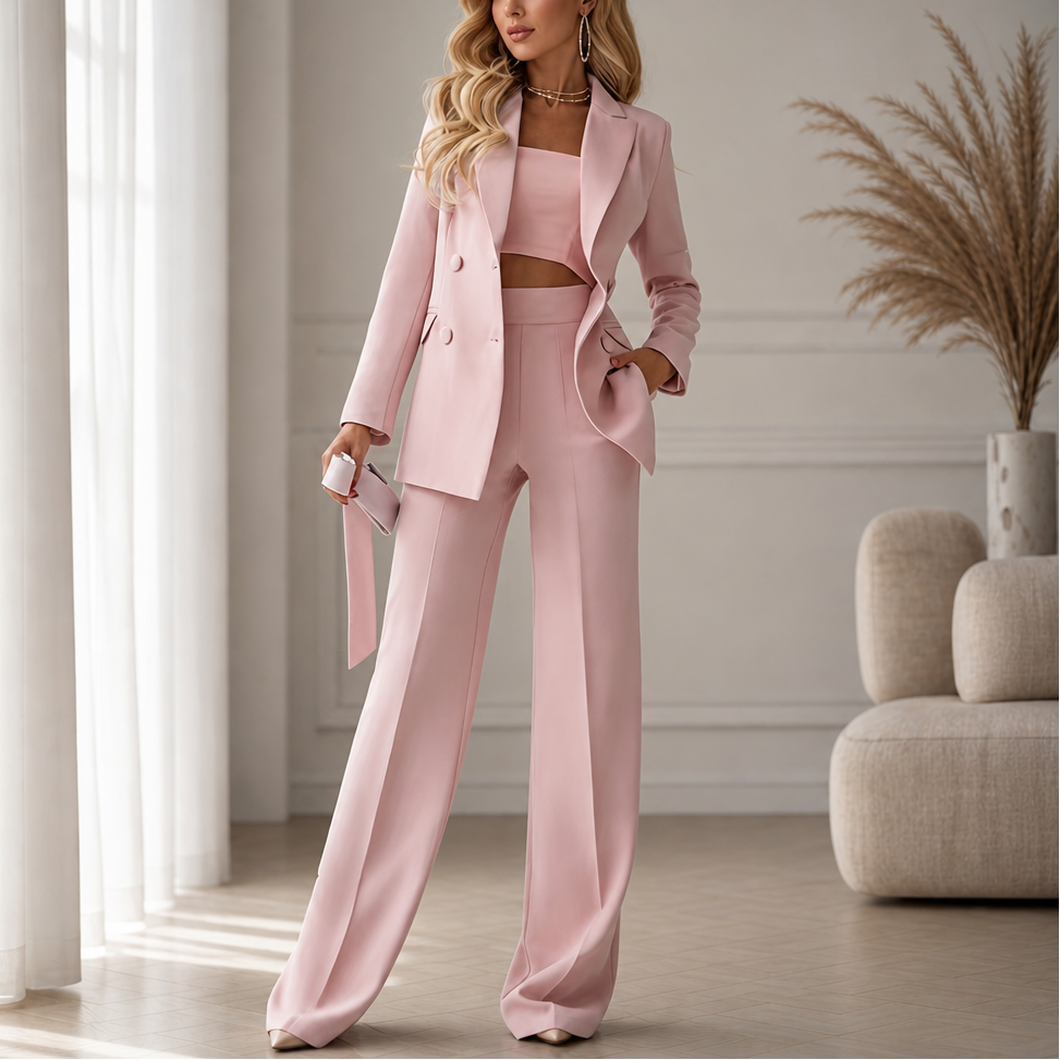 Poisera – Powder Blue Blazer And Trouser Set