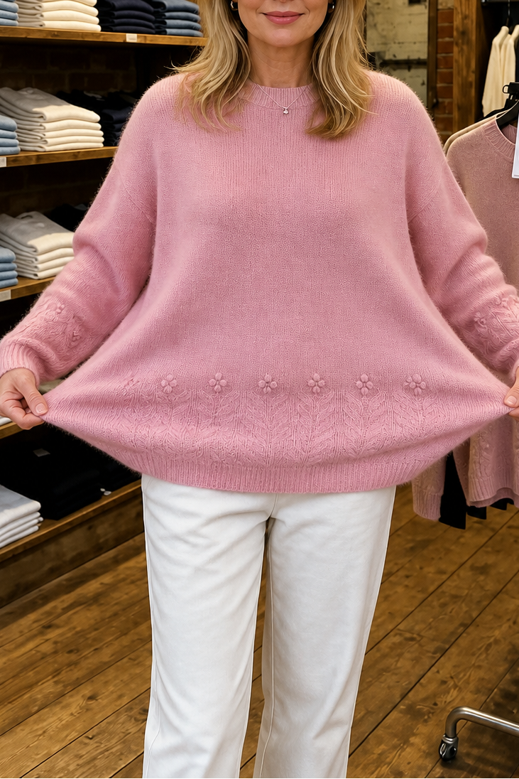 Cablesse – Braided Cable Knit Crew Neck Sweater