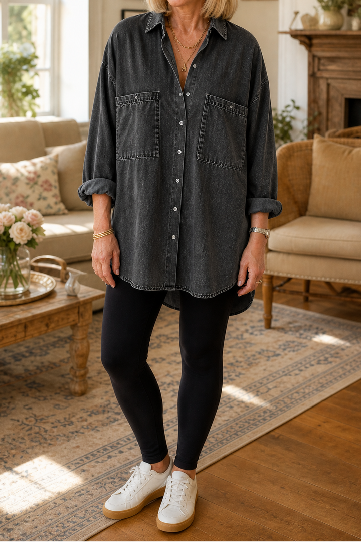 Wearbella – Oversized Soft Chambray Denim Shirt