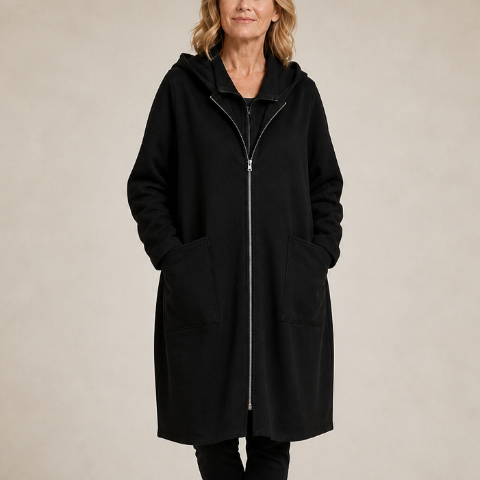 Wrenlora – Hooded Mid-Length Relaxed Coat