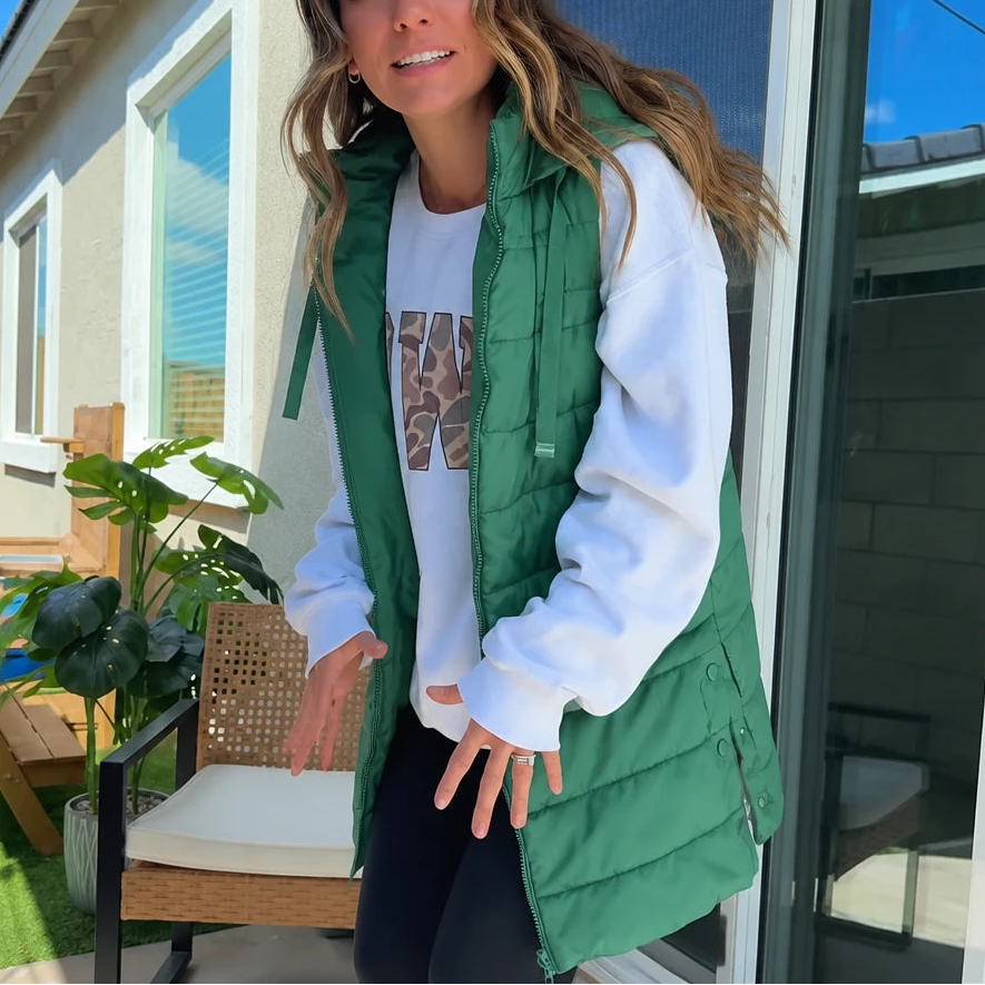 Coverelle – Long Hooded Puffer Vest