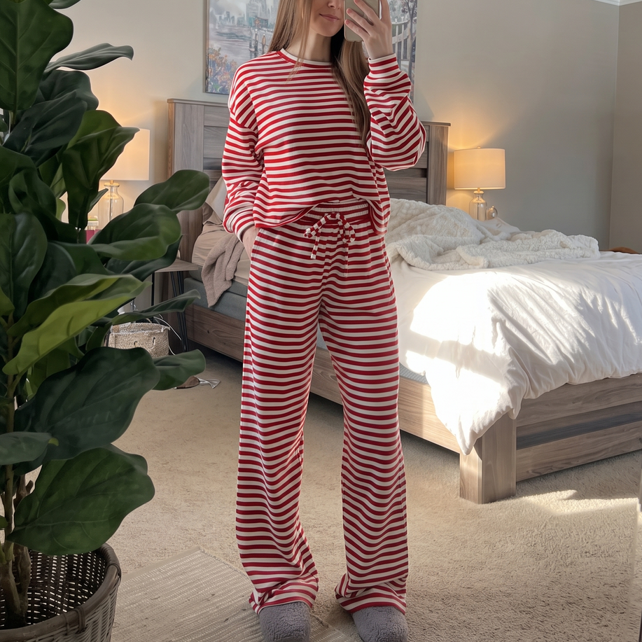 Wearbella – Striped Top And Pants Set