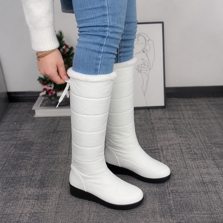 Calevra – Drawstring Over-The-Knee Quilted Snow Boots