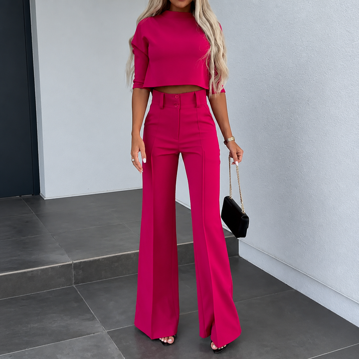 Lignessa – Cropped Top And Wide-Leg Pants Set
