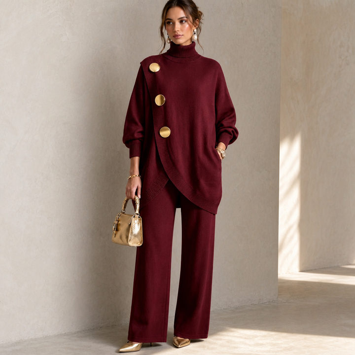 Elara Set – Turtleneck Sweater And Wide-Leg Pants Set