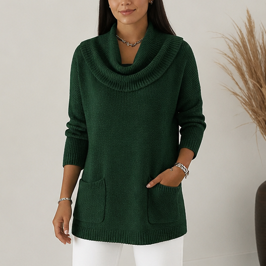 Everelle – Long-Sleeve Cowl-Neck Tunic Sweater