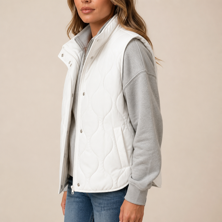 Wavelyn – Wavy Quilted Cropped Vest