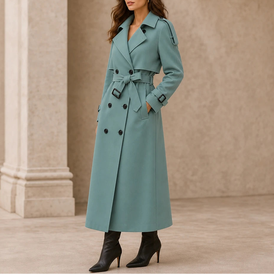 Silhouette – Double-Breasted Belted Slim-Fit Trench Coat