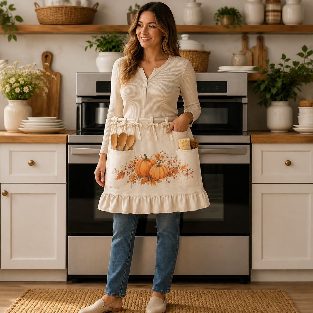 Hearth & Hem – Pumpkin Ruffled Kitchen Handle Skirt
