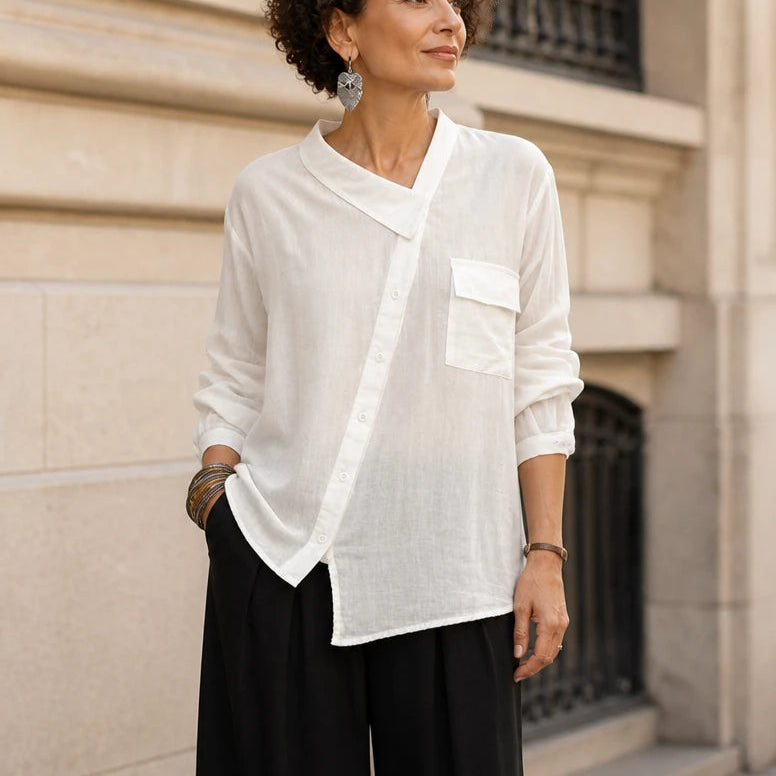 Asymora – Asymmetric Button-Up Shirt