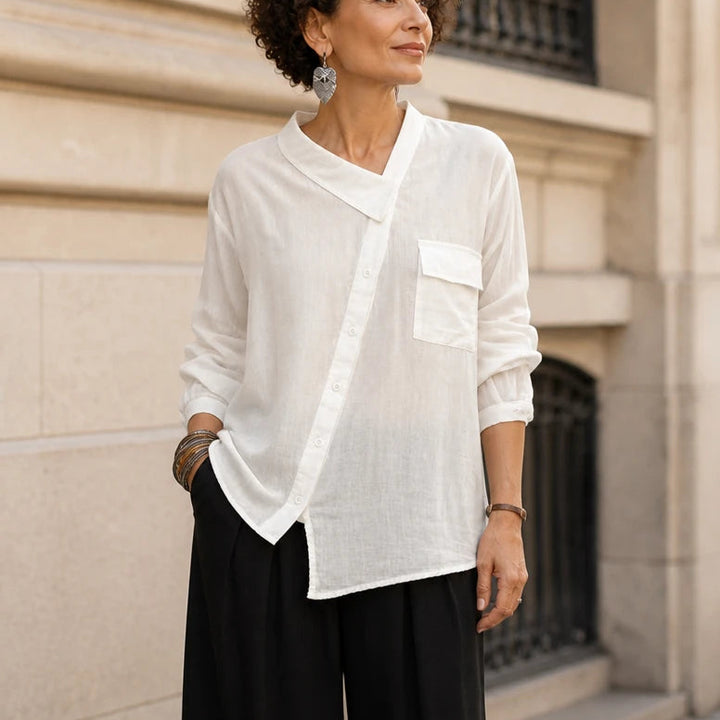 Asymora – Asymmetric Button-Up Shirt