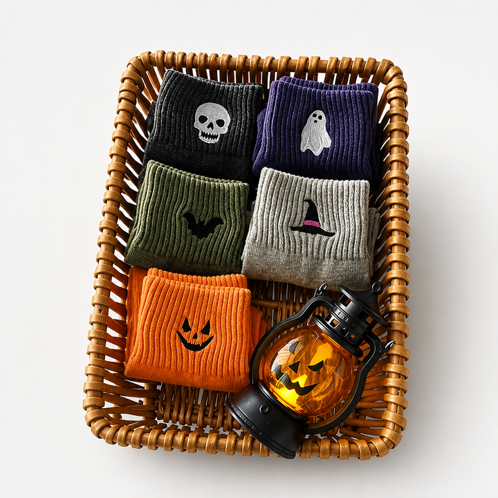 Cuffette – Embroidered Non-Slip Halloween Crew Socks