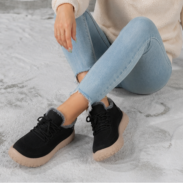 Plushway – Fleece-Lined Brown Casual Shoes