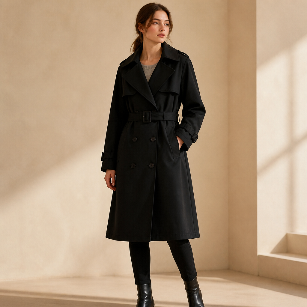 Winterly – Belted Mid-Length Structured Trench Coat