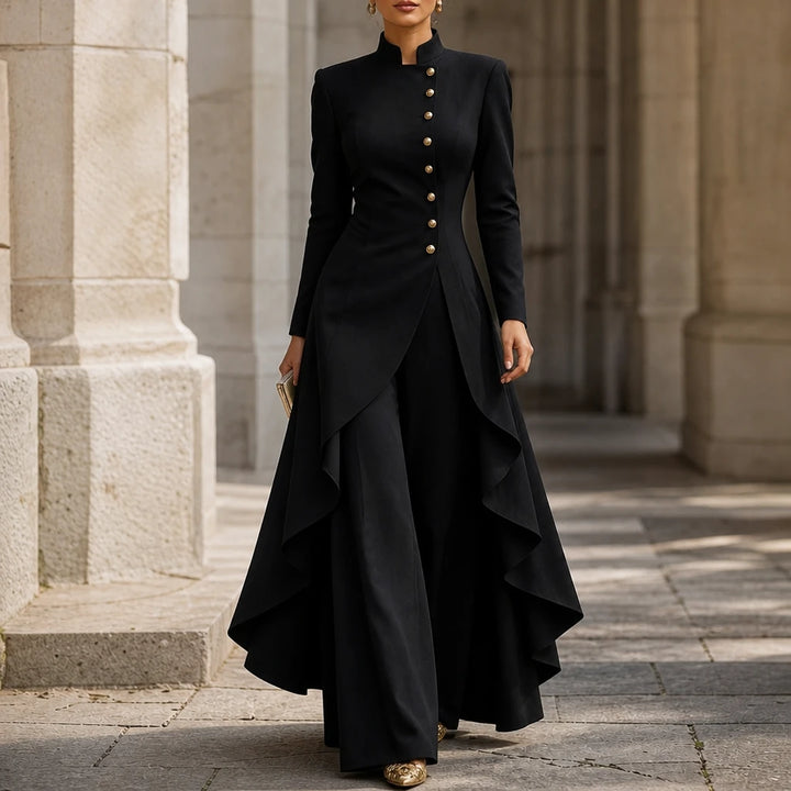 Doretta – Women's Longline Coat And Wide-Leg Pants Set