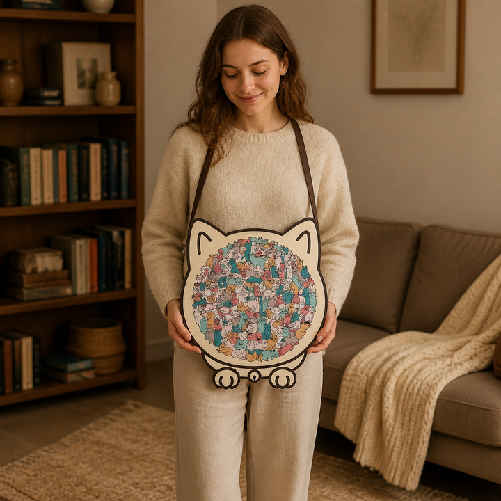 FUNNEL · Purrzzle – 135-Piece Cat-Shaped Wooden Jigsaw Puzzle