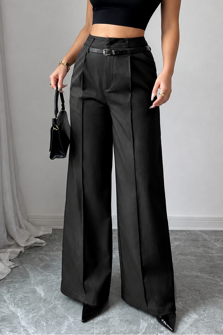 Setwear – High-Waisted Wide-Leg Trousers With Belt
