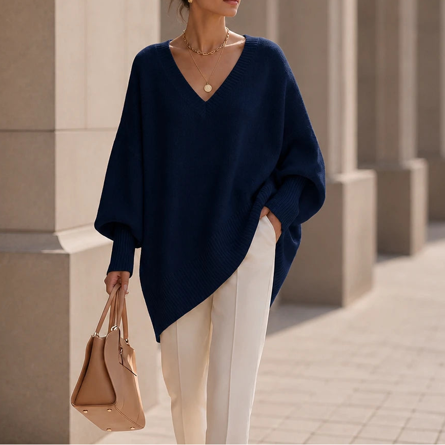 Mayfield – Oversized V-Neck Knit Sweater