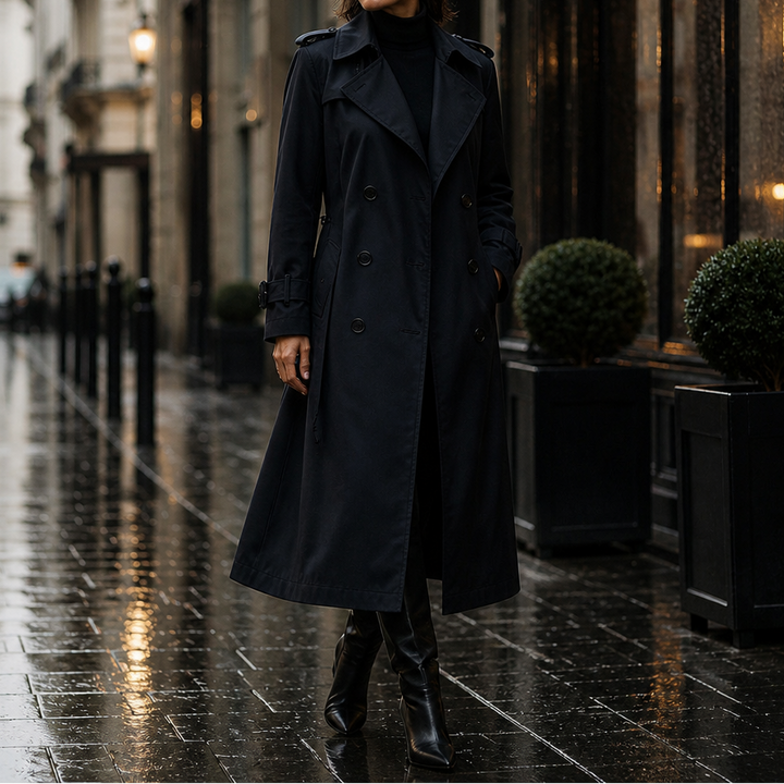 Mayfield – Double-Breasted Belted Long Trench Coat