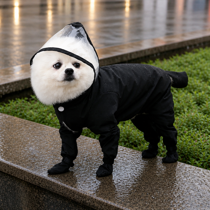 RainPaw – Hooded Four-Leg Dog Rain Suit