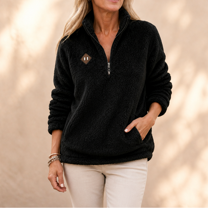 Wrapzo – Oversized Half-Zip Fleece Pullover