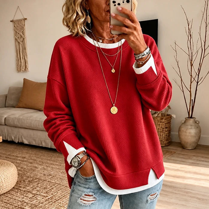 Layerelle – Two-Piece Waffle-Knit Pullover