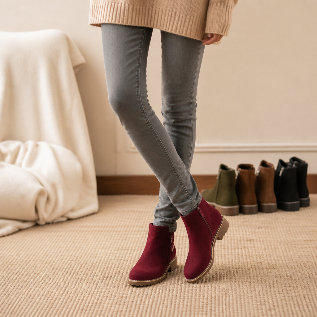 Wearbella – Faux Shearling-Lined Suede Ankle Boots