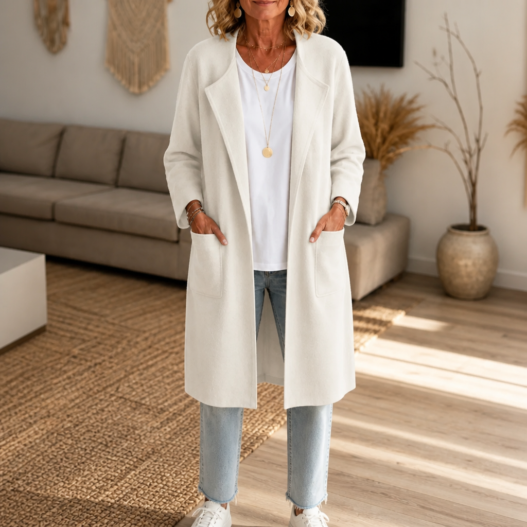 Draperie – Longline Open-Front Wool-Blend Coat