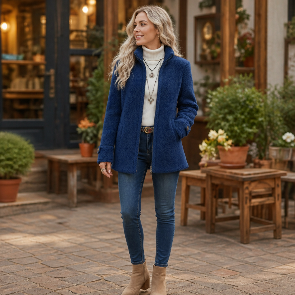 Wrapfield – Sherpa Fleece Stand Collar Zip Jacket