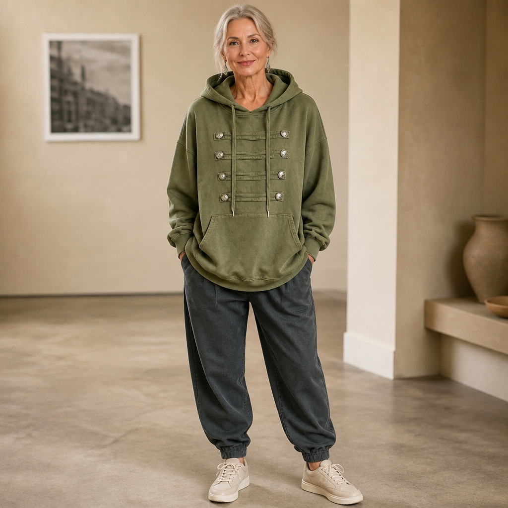 Fieldcrest – Silver Button Military-Style Hoodie