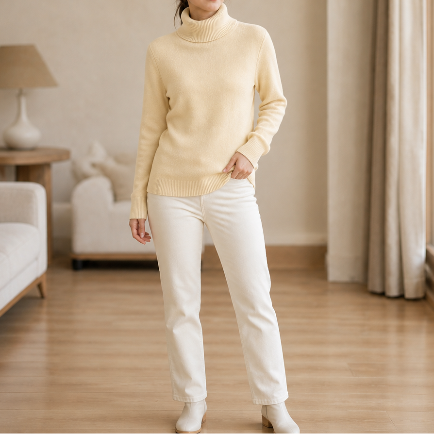 Veluna – Fleece-Lined Turtleneck Sweater