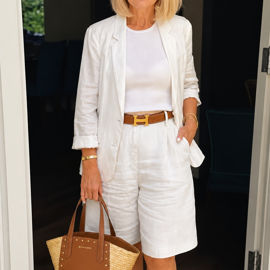 Wearbella – Open-Front Top And Bermuda Shorts Set