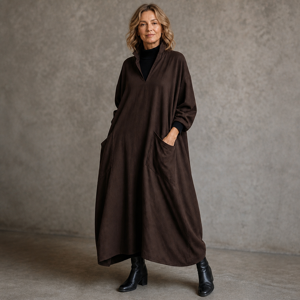 Wearbella – Cocoon Taper Mock Neck Midi Dress