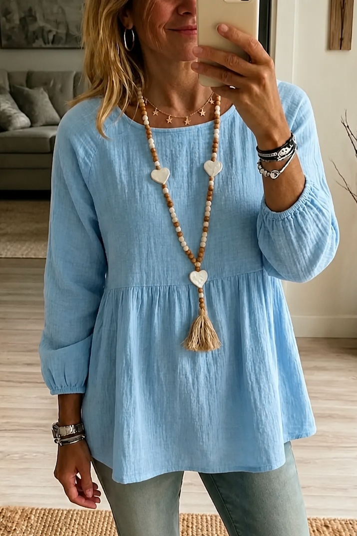Wearbella – Gathered-Waist Babydoll Blouse
