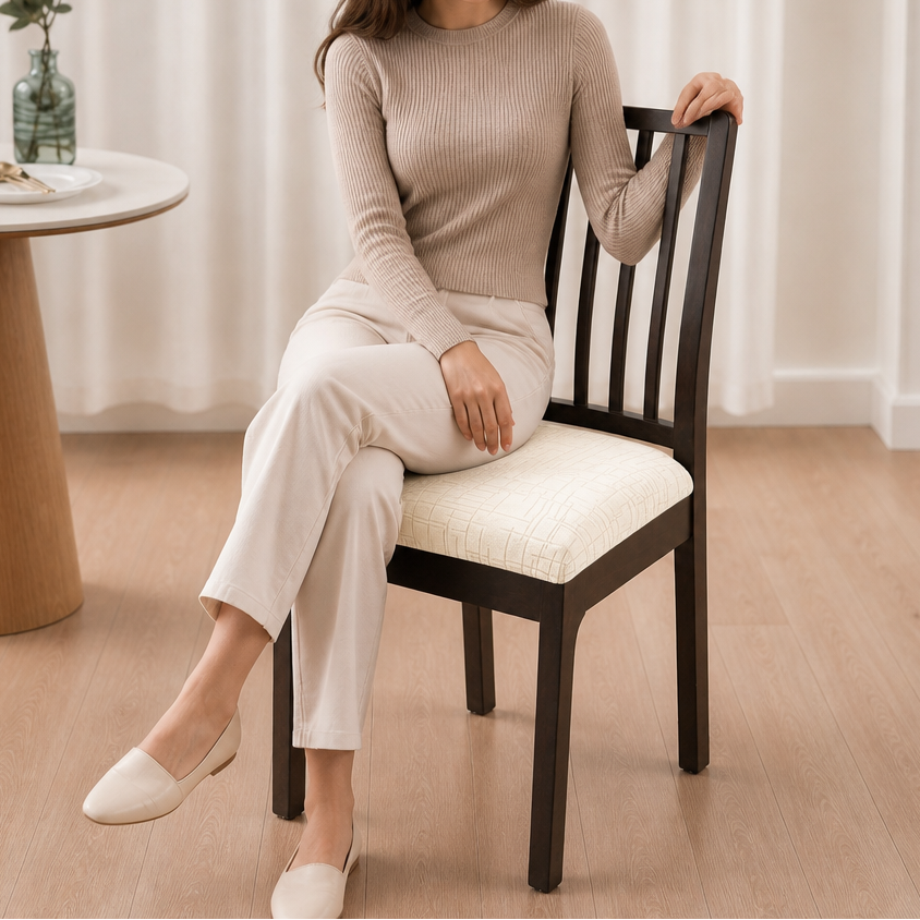 Jacquard Haven – Stretch Jacquard Dining Chair Seat Cover (4set or 6set)