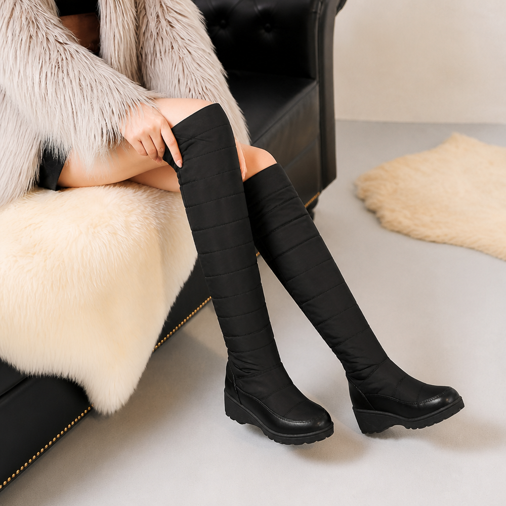 Duvella – Quilted Puffer-Style Tall Winter Boots