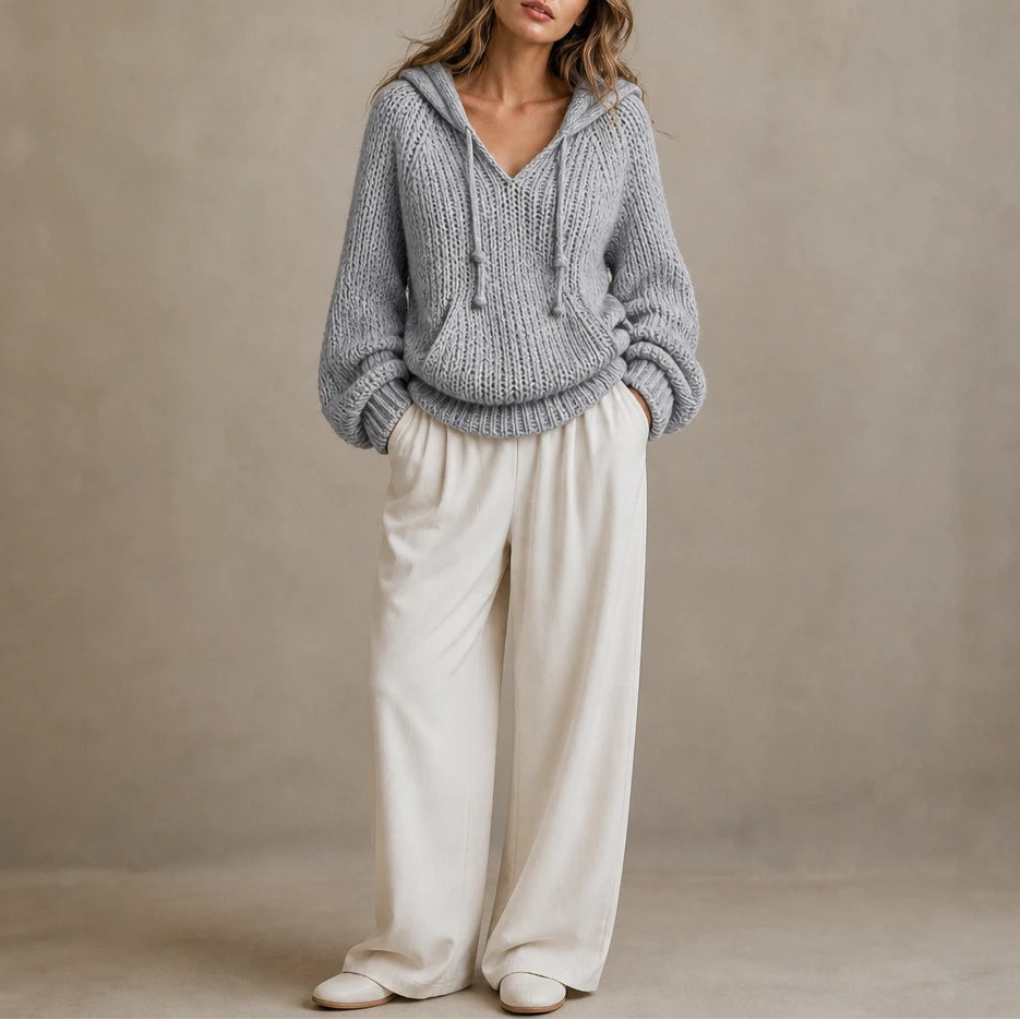 Hoodlune – Chunky Knit Hooded Pullover