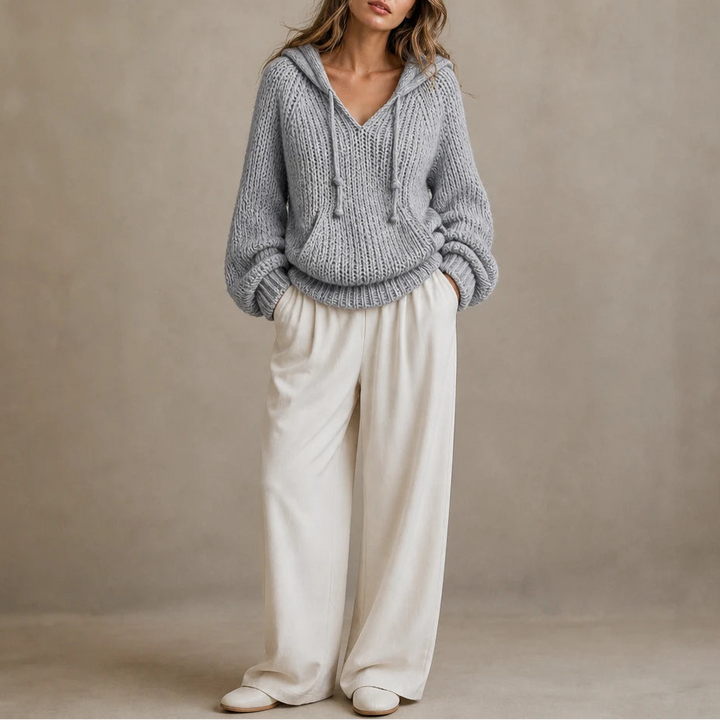 Hoodlune – Chunky Knit Hooded Pullover