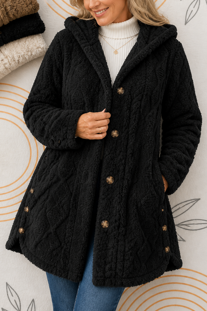 Wearbella – Cable-Knit Hooded Longline Coat