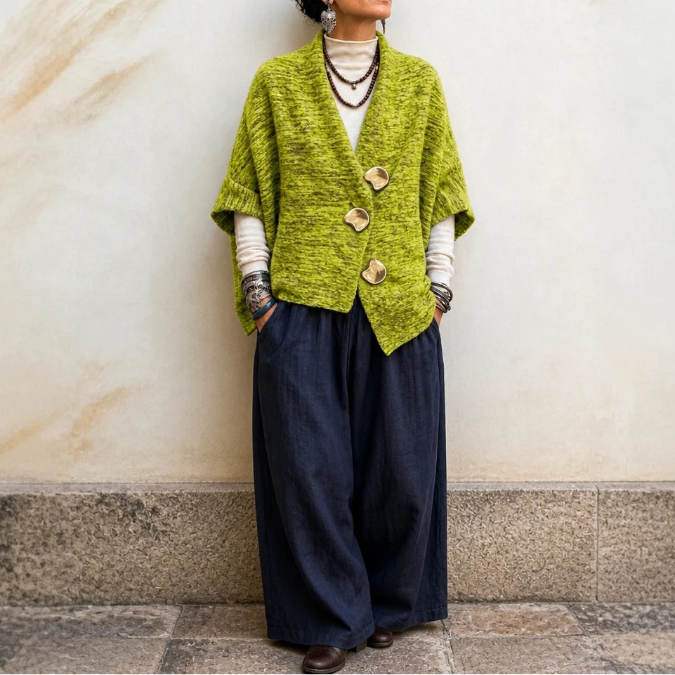 Moravelle – Oversized Button-Front Relaxed Knit Cardigan