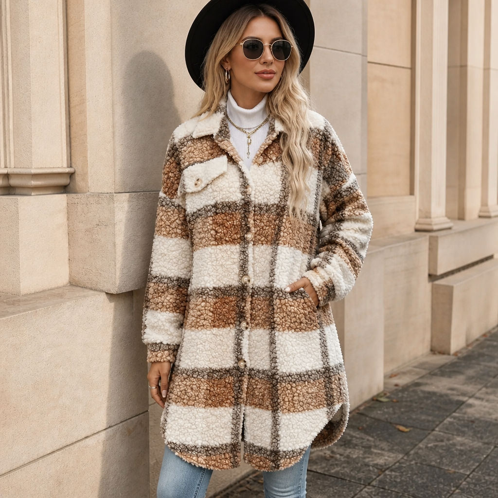 Fairloch – Plaid Sherpa-Lined Mid-Length Coat