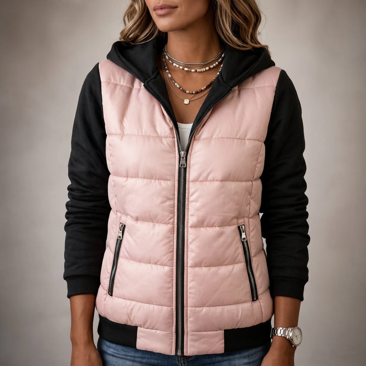Layerelle – Quilted Panel Hooded Knit Jacket