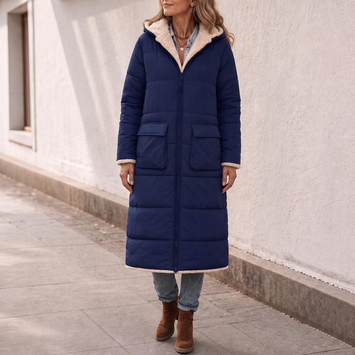 Veluna – Reversible Quilted Sherpa Winter Coat