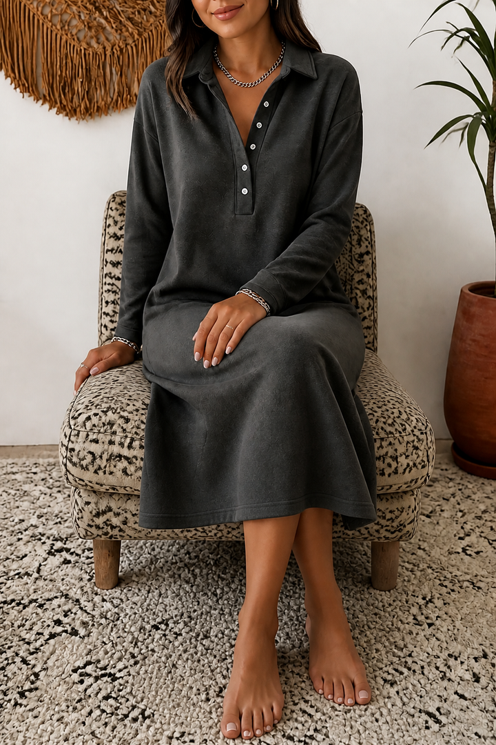 Wearbella – Ribbed Knit Long-Sleeve Sweatshirt Dress