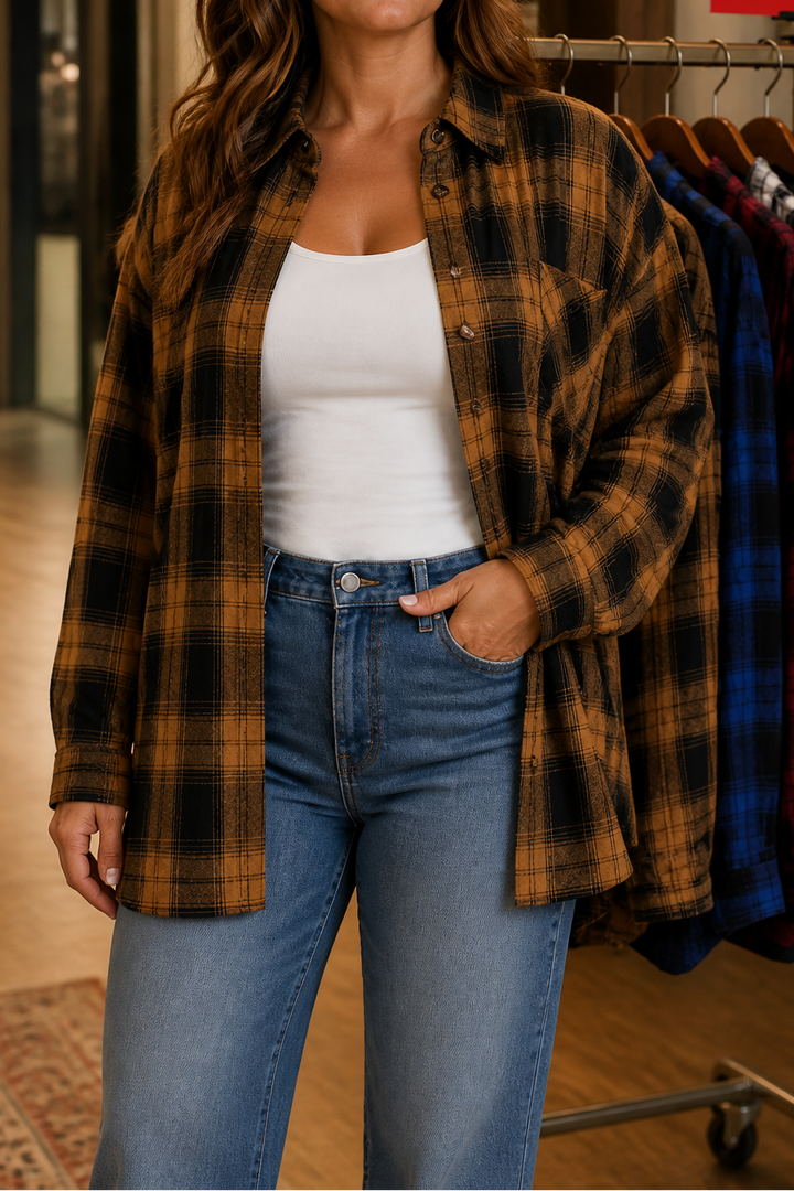 Overshirt & Co – Oversized Buffalo Plaid Flannel Shacket